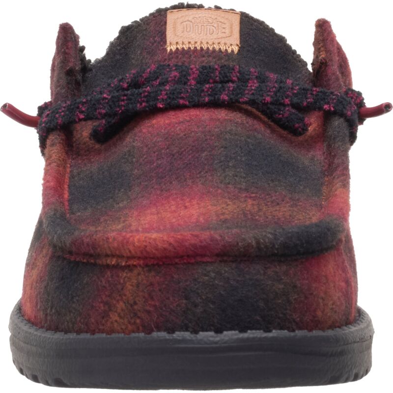 HEYDUDE Wally Slip Cozy Plaid Men's Red Plaid/Black