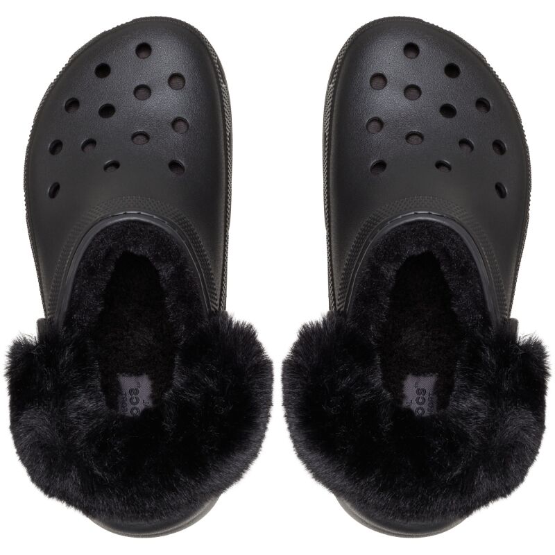 Crocs™ Classic Platform Fuzz Lined Clog Women's Black