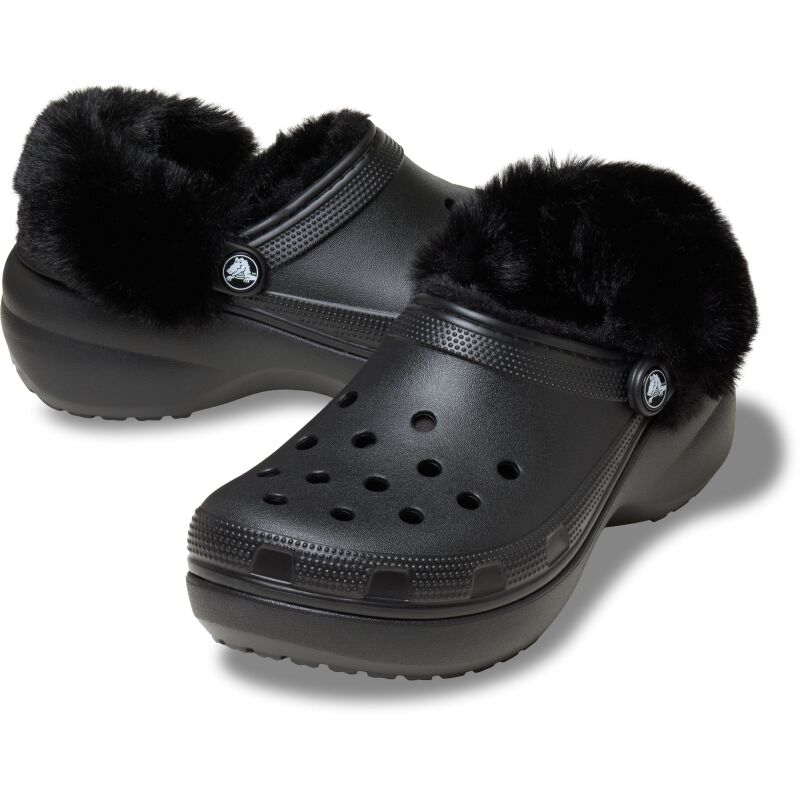 Crocs™ Classic Platform Fuzz Lined Clog Women's Black