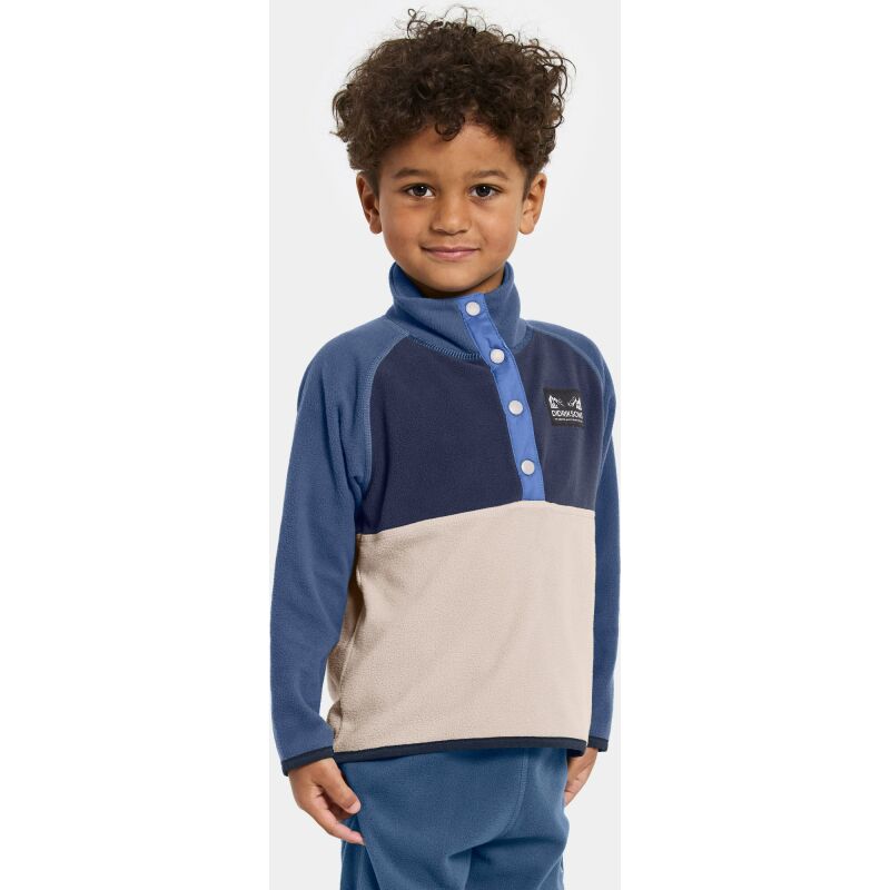 Didriksons Monte Kid's Half Button 4 Beach beige