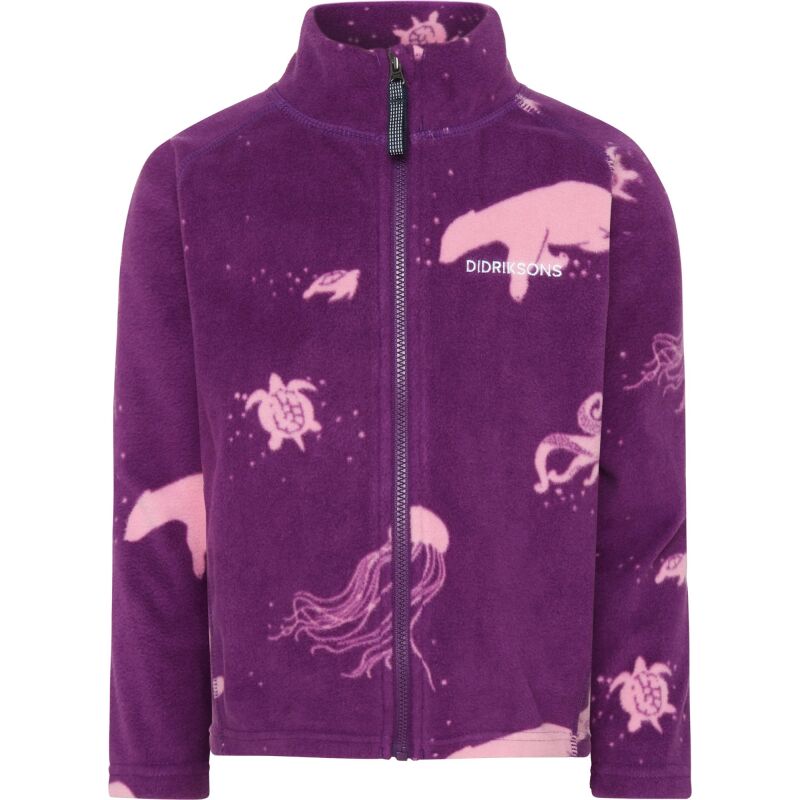 Didriksons Monte Printed Kid's Full-Zip 10 Winter Ocean Purple