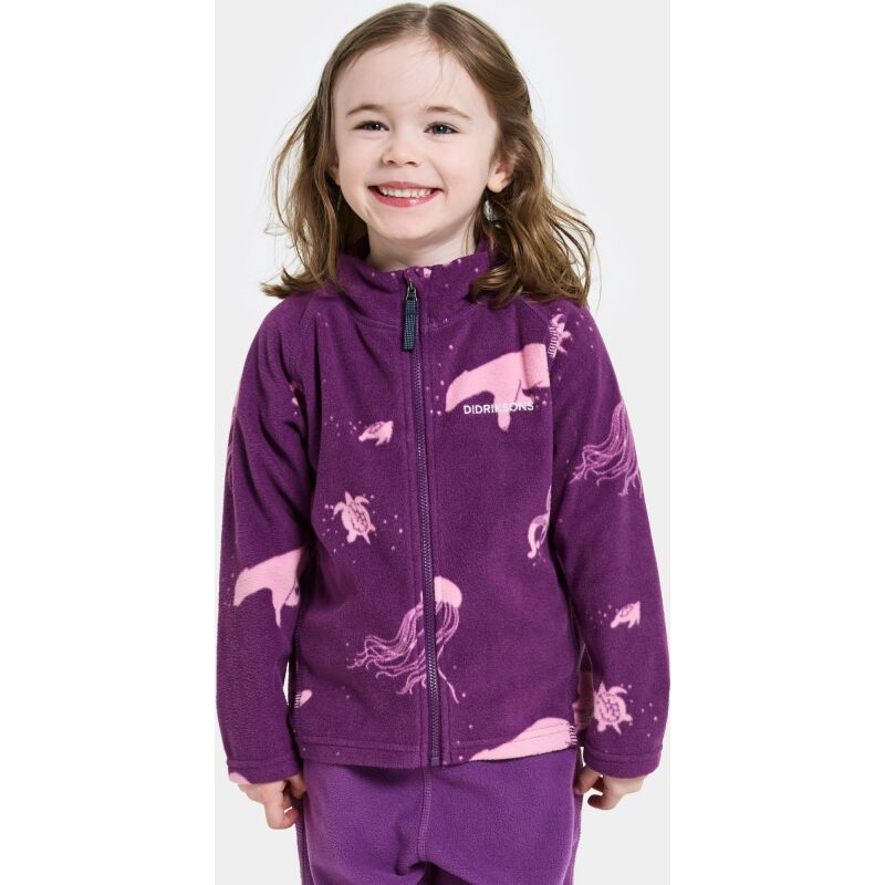 Didriksons Monte Printed Kid's Full-Zip 10 Winter Ocean Purple