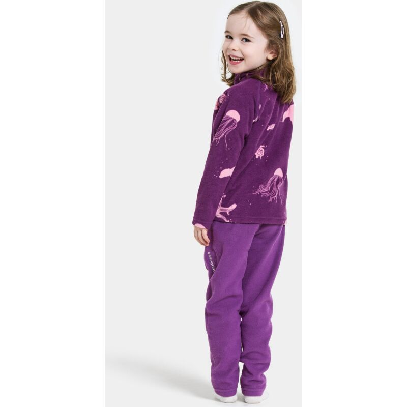 Didriksons Monte Printed Kid's Full-Zip 10 Winter Ocean Purple