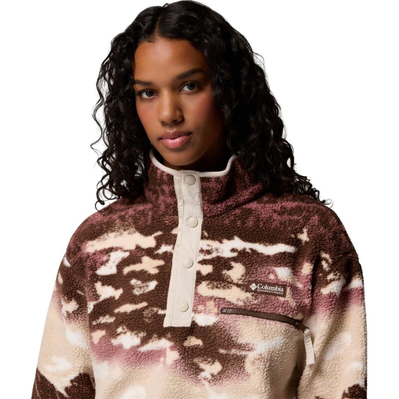 Columbia Helvetia II Printed Cropped Half Snap Women's Tobacco Sisters, Dark Stone