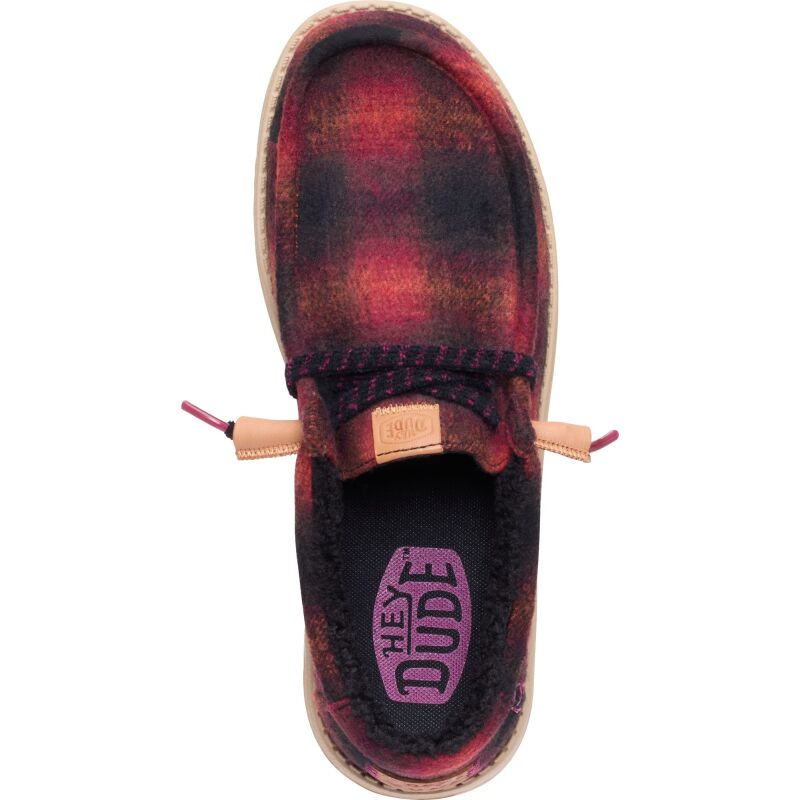 HEYDUDE Wally Cozy Plaid Men's Red Plaid/Black