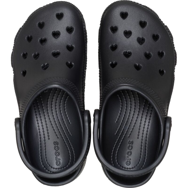 Crocs™ Classic Hearts Cut Out Clog Black