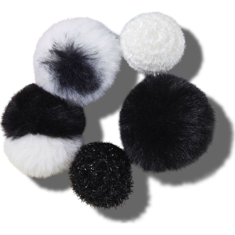 Crocs™ Jibbitz Black And White Puff 5 Pack 