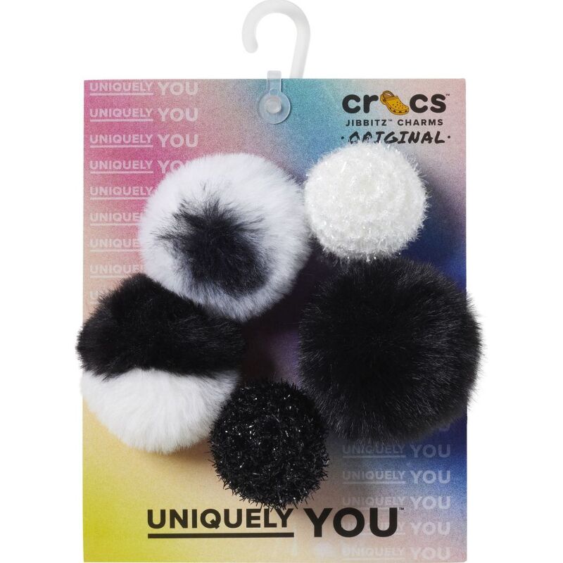 Crocs™ Jibbitz Black And White Puff 5 Pack 