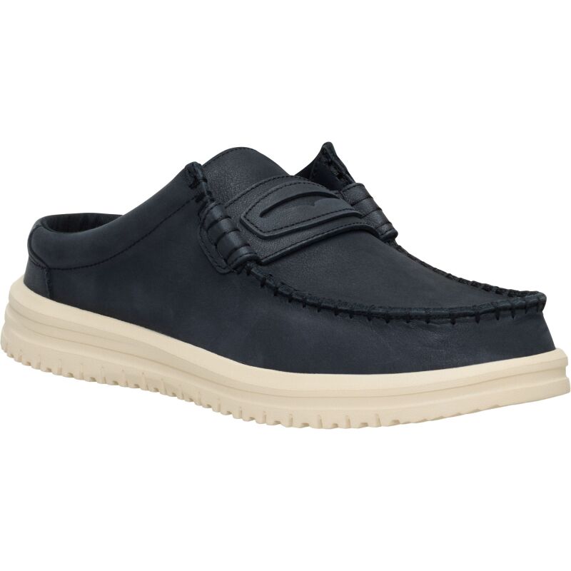 HEYDUDE Wally NXT Mule Leather Men's Black/Wood Ash