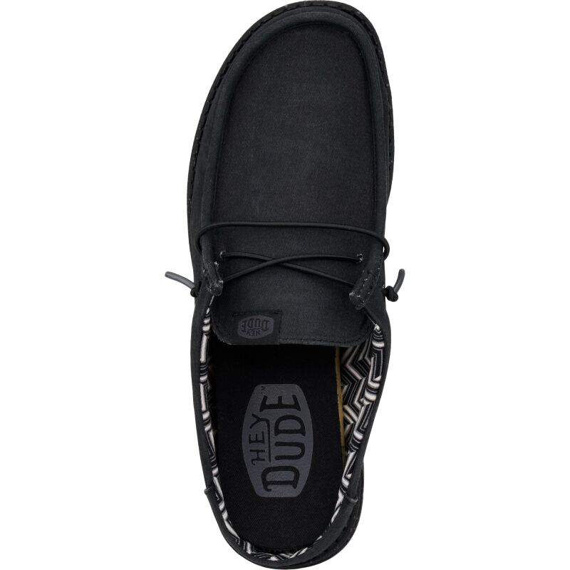 HEYDUDE Wally Slip Stretch Canvas Men 41293 Black/Black