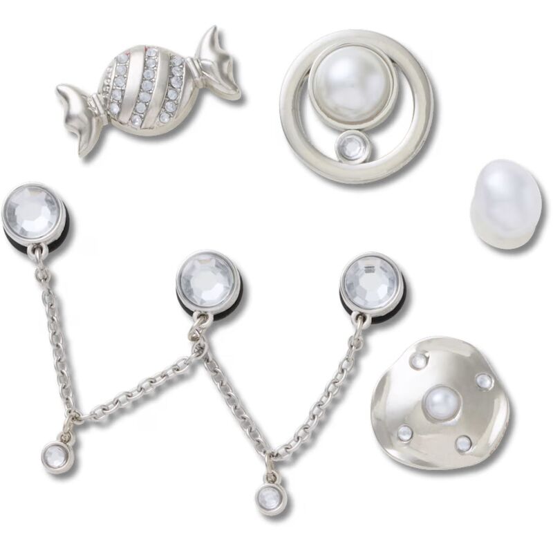 Crocs™ Jibbitz Silver and Pearl 5 Pack 