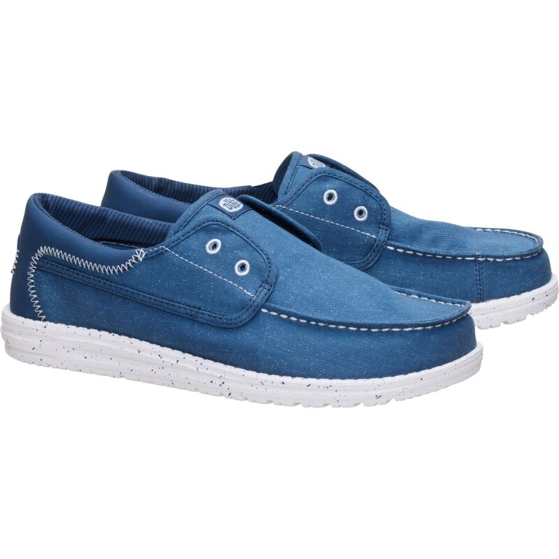 HEYDUDE Wally Cru Stretch Canvas Men's Ensign Blue/Multi