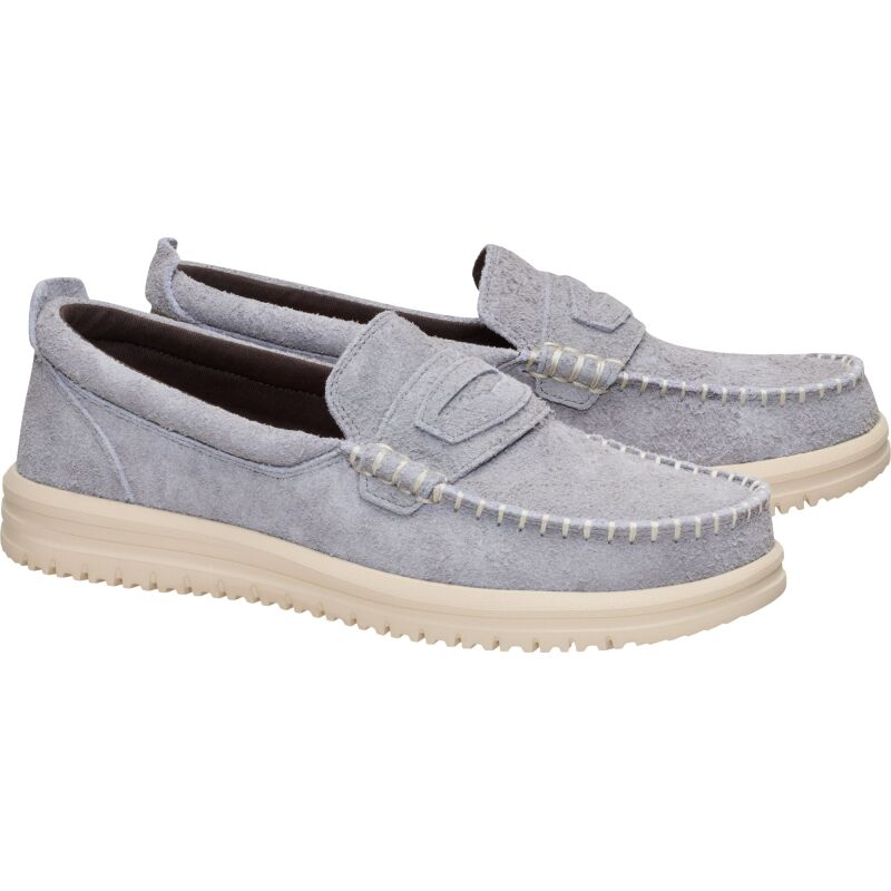 HEYDUDE Wally NXT Loafer Leather Men's Flannel Grey/Wood Ash