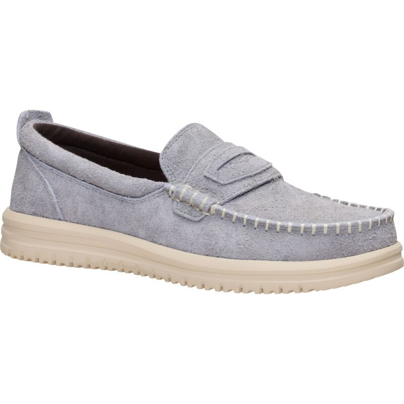 HEYDUDE Wally NXT Loafer Leather Men's Flannel Grey/Wood Ash