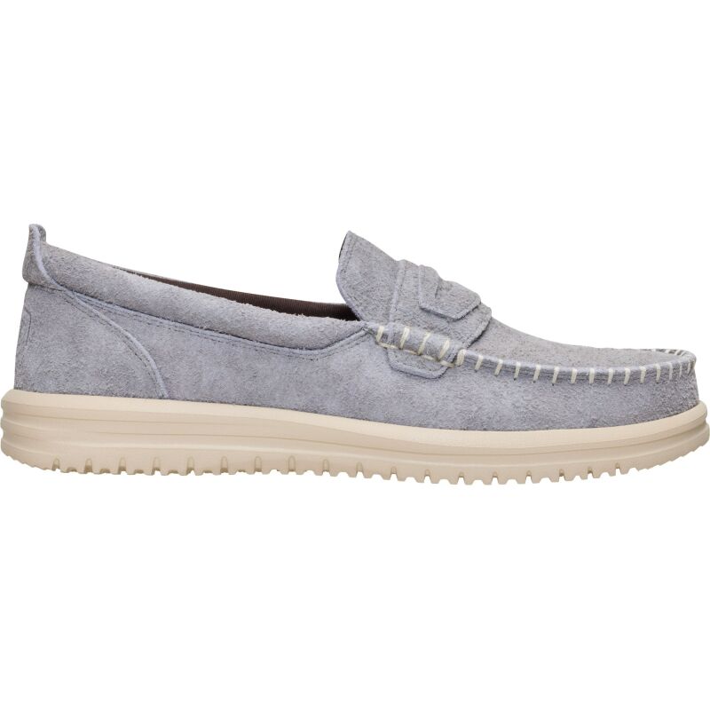HEYDUDE Wally NXT Loafer Leather Men's Flannel Grey/Wood Ash