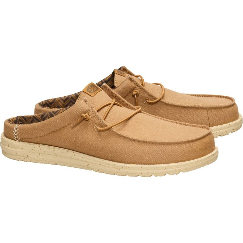 HEYDUDE Wally Slip Stretch Canvas Men 41293 Bone Brown/Boulder Tan