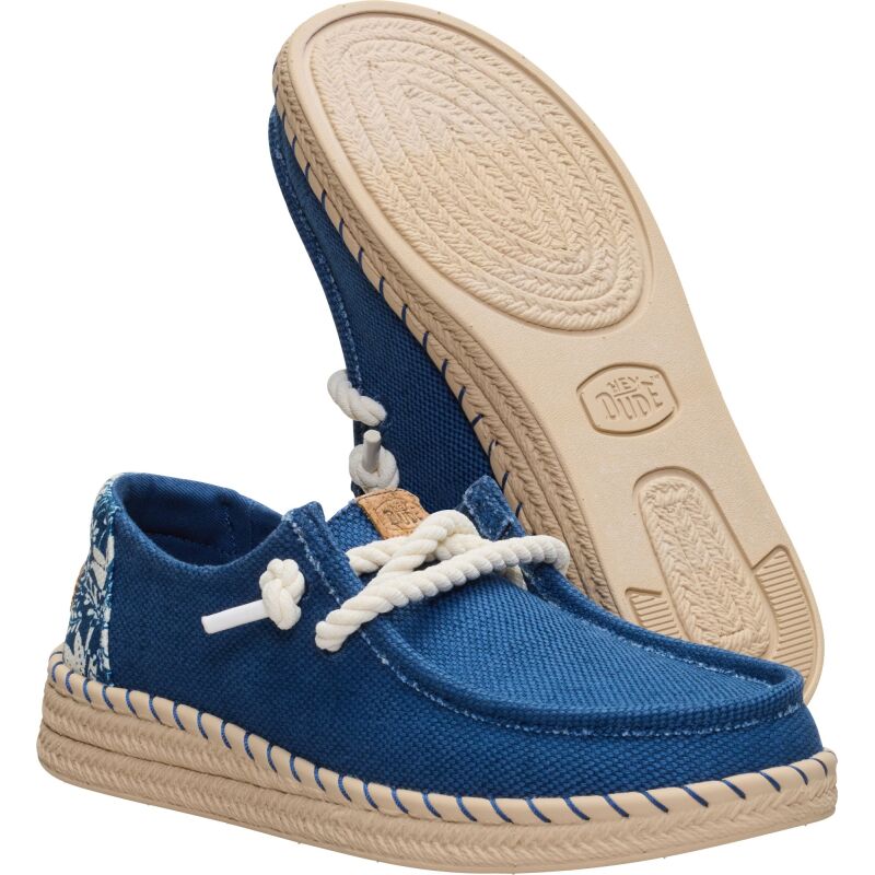 HEYDUDE Wendy Espadrille Hibiscus Women's Ensign Blue/Multi