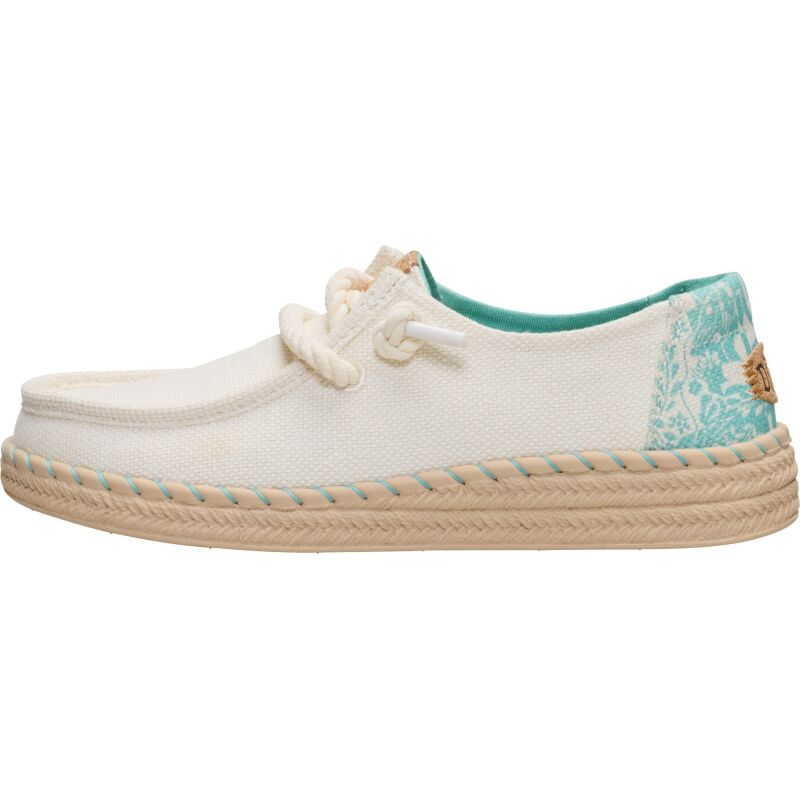 HEYDUDE Wendy Espadrille Hibiscus Women's Egret/Multi