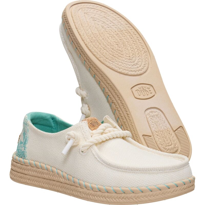 HEYDUDE Wendy Espadrille Hibiscus Women's Egret/Multi