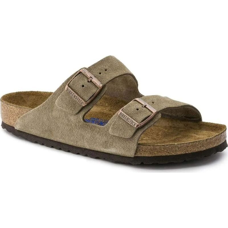 Birkenstock Arizona Soft Footbed Suede Leather Narrow Taupe