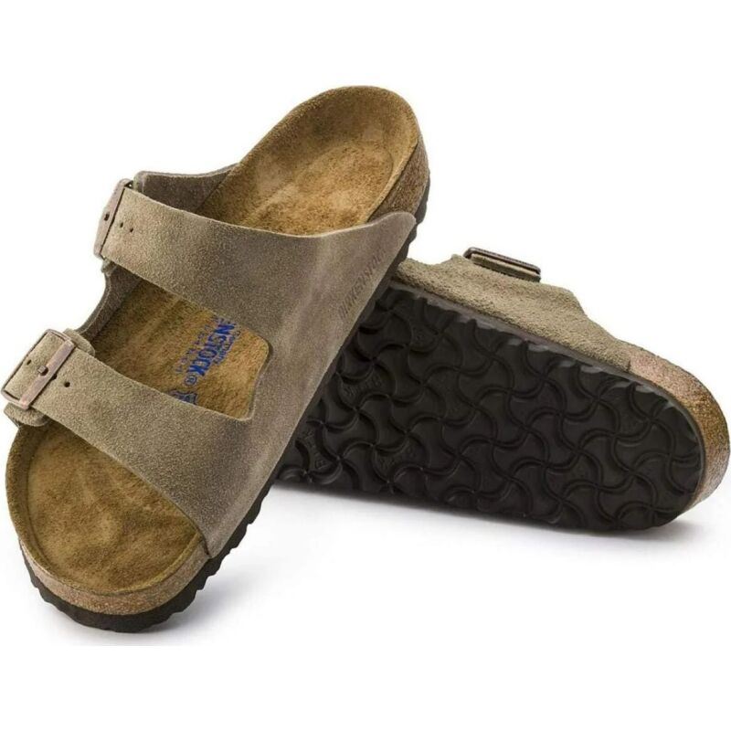 Birkenstock Arizona Soft Footbed Suede Leather Narrow Taupe