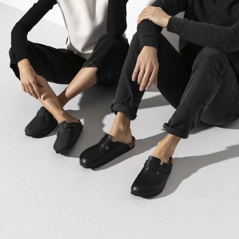 Birkenstock Boston Oiled Leather Narrow Black