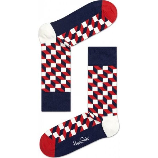 HAPPY SOCKS Big Dot Box Navy/Red/White