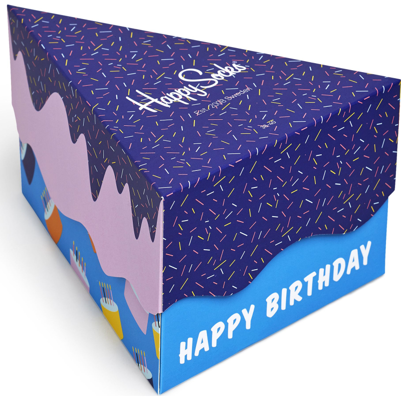 Happy Socks Happy Birthday Gift Box Blue/Pink/Violet