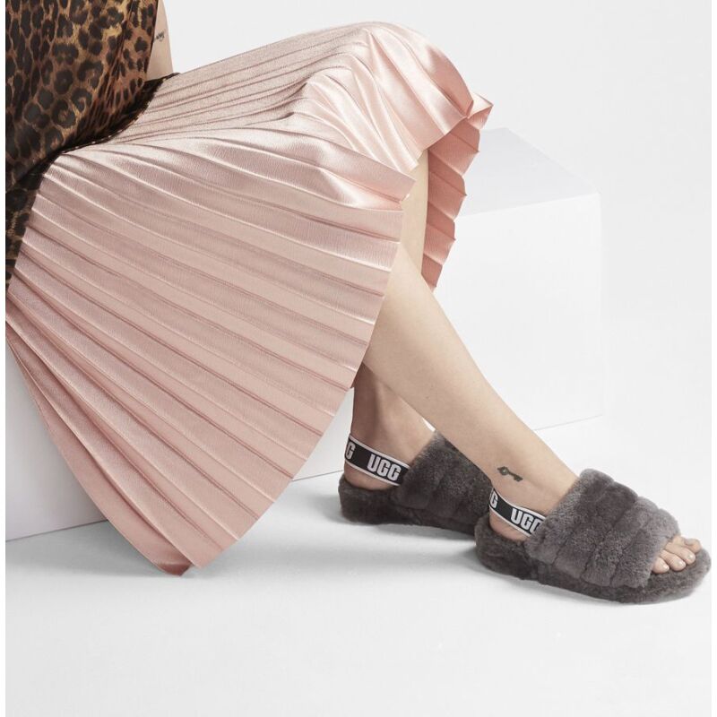 UGG Fluff Yeah Slide Charcoal