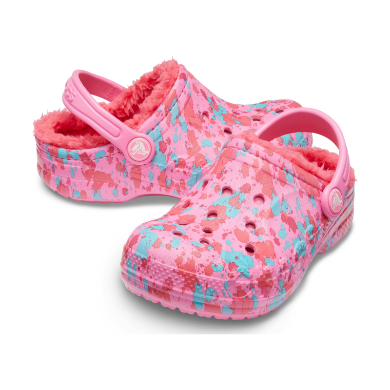 Crocs™ Baya Printed Lined Clog Kid's Pink Lemonade/Poppy