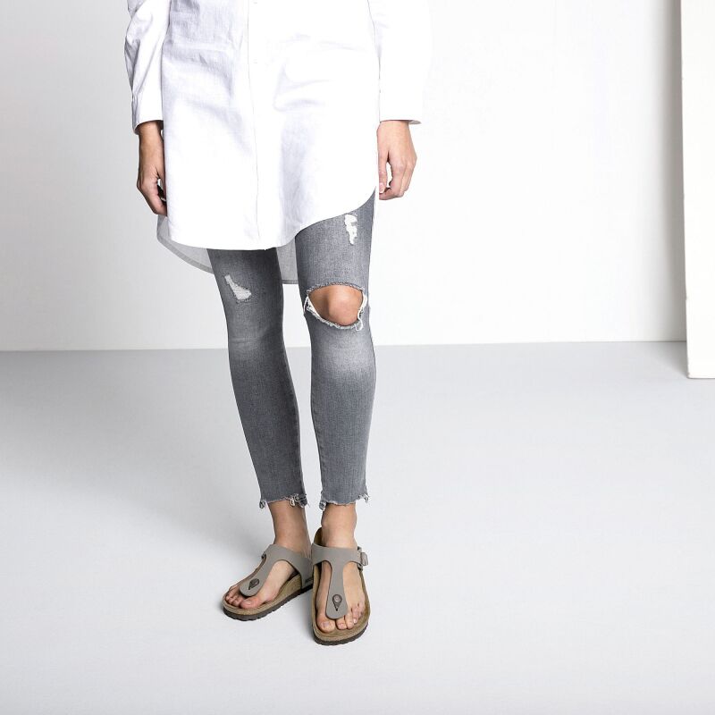 Birkenstock Gizeh Birko-Flor Nubuck Stone Regular