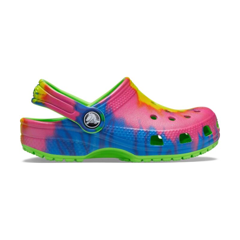 Crocs™ Classic Tie Dye Graphic Clog Kid's Neon Green