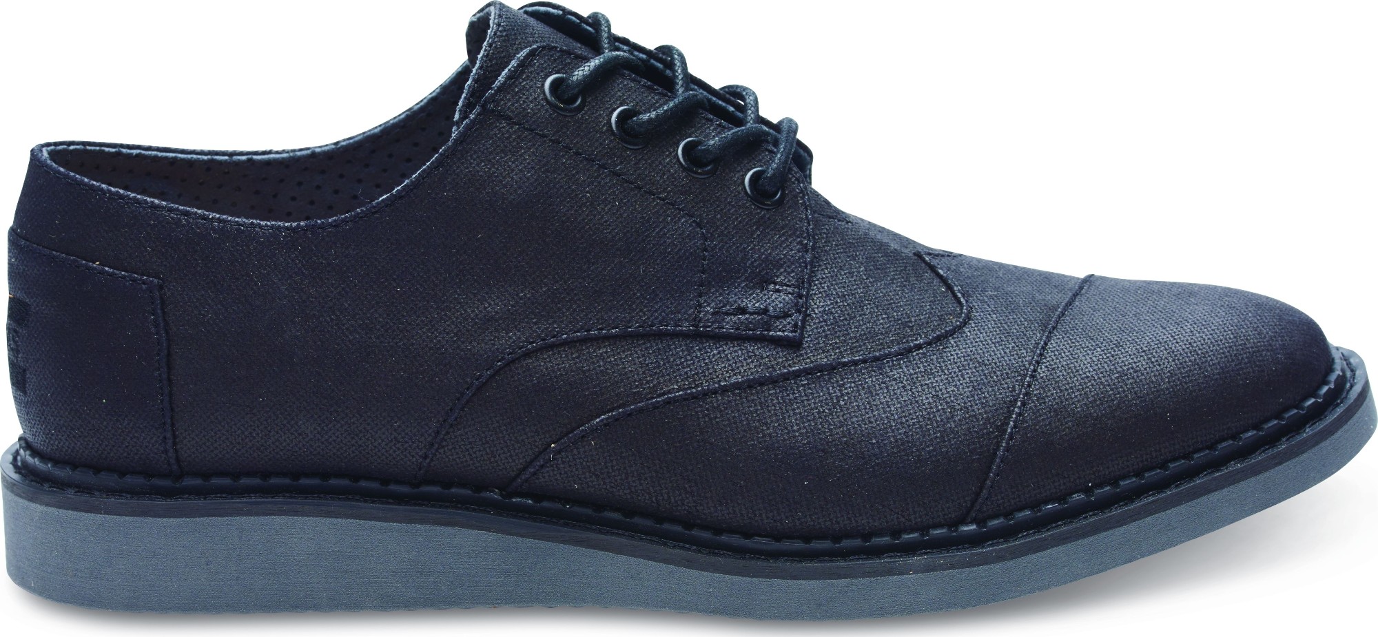 toms black coated canvas