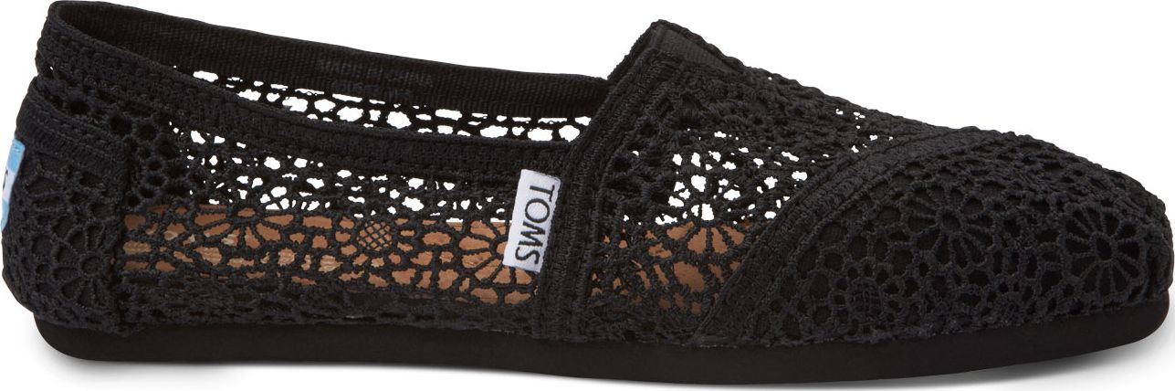 TOMS Morocco Crochet Women's Classic Alpargata Black 36