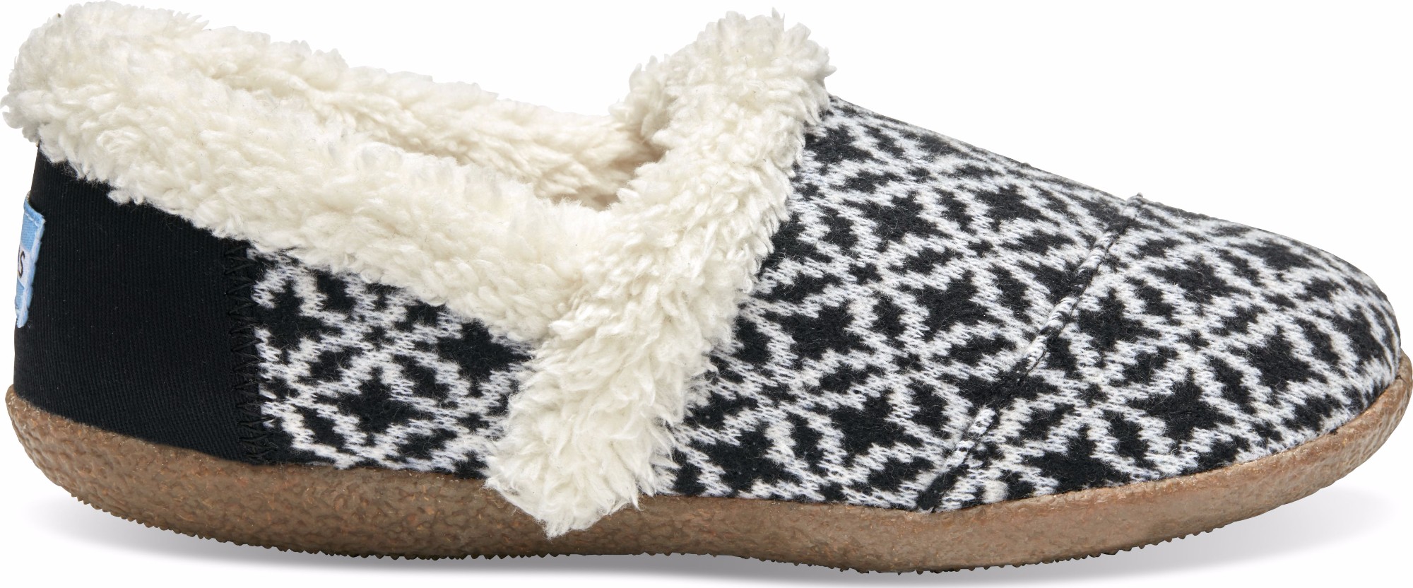 TOMS Fair Isle Woven Women's Slippers Black/White 37,5