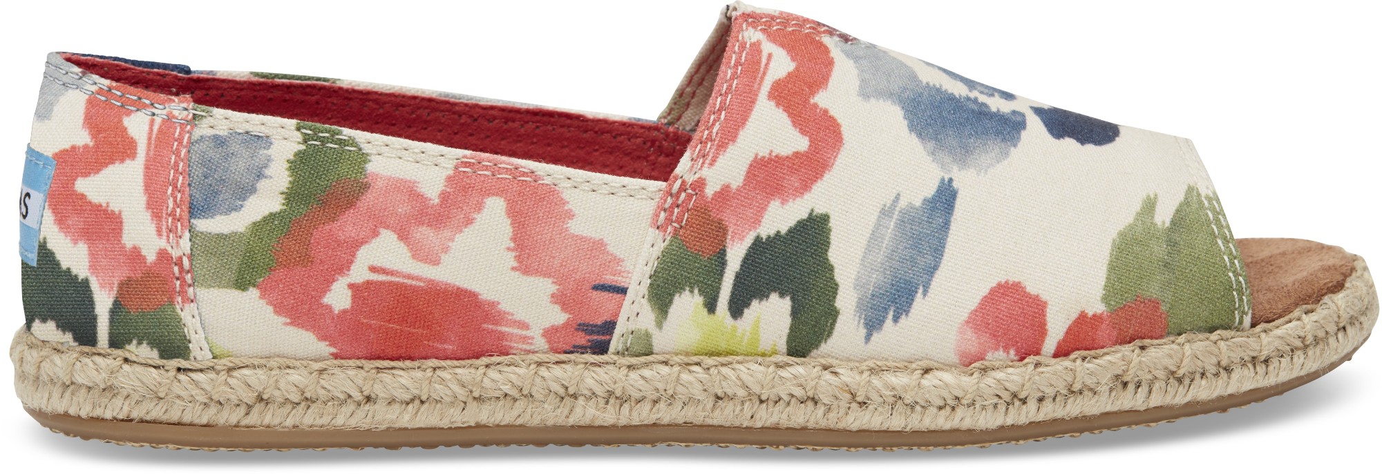 TOMS Watercolor Floral Women's Open Toe Alpargata Tangerine 36,5