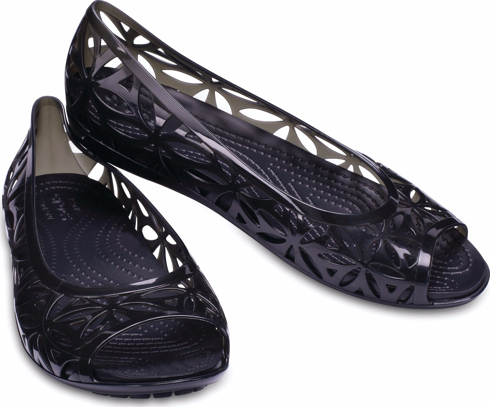 crocs isabella jelly flat black