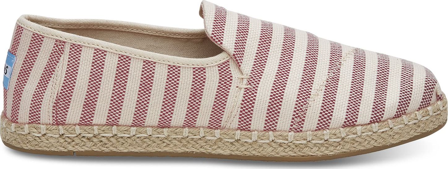 TOMS Woven Stripe Women's Deconstructed Alpargata Red 37,5