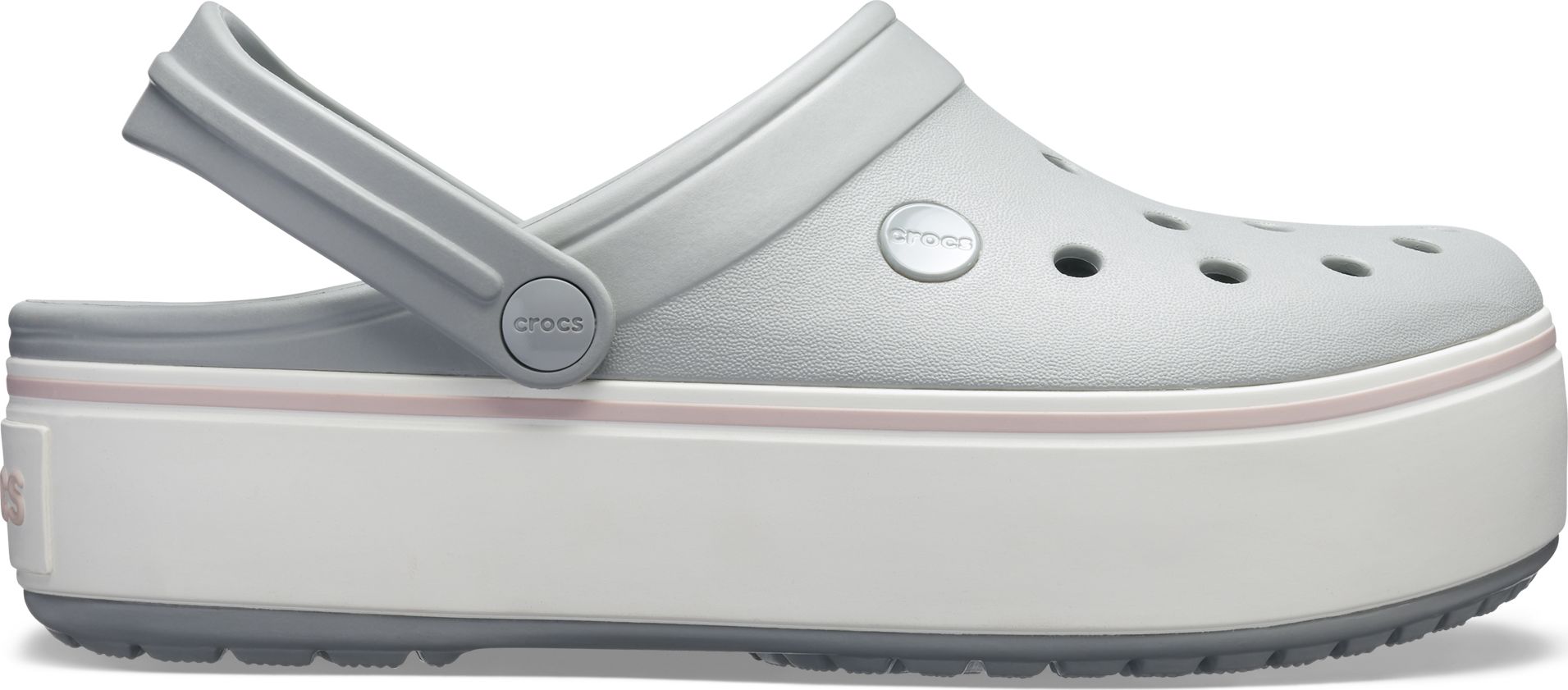 grey platform crocs