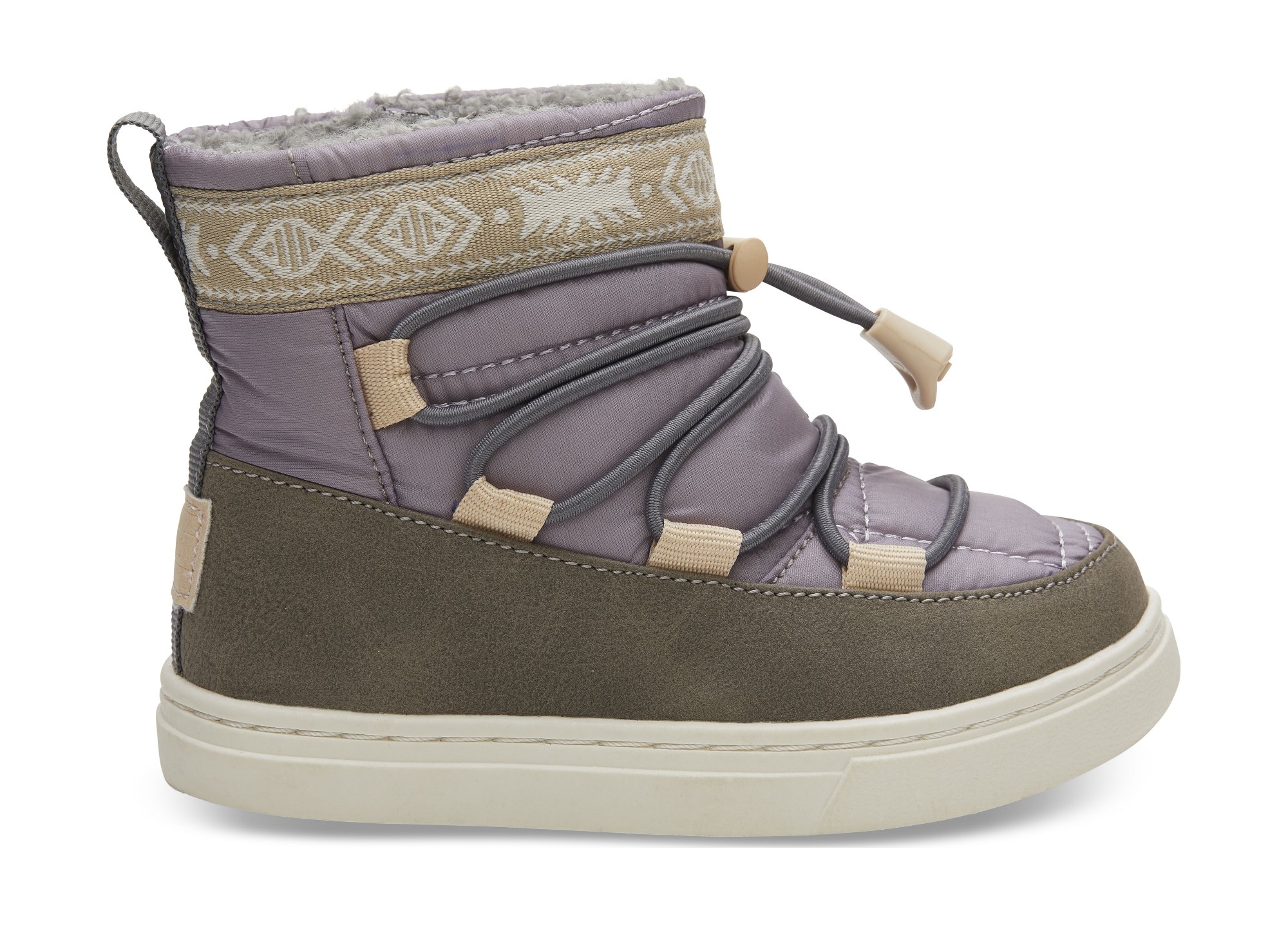 TOMS Quilted Synthetic Leather Kid's Alpine Boot Lavender 26