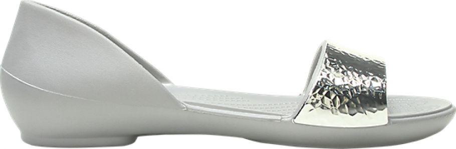 Crocs™ Lina Embellish Dorsay Flat Silver/Silver 38,5