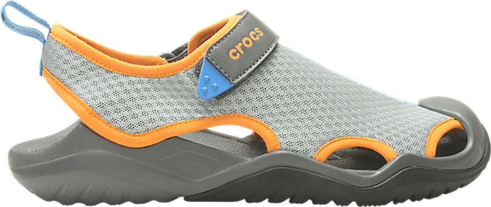 Crocs™ Swiftwater Mesh Deck Sandal Men's Light Grey/Blazing Orange 47,5