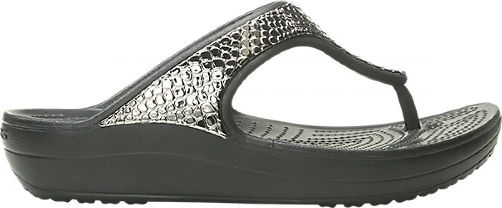 Crocs™ Sloane Metal Txt Flip Women's Gunmetal/Black 36,5