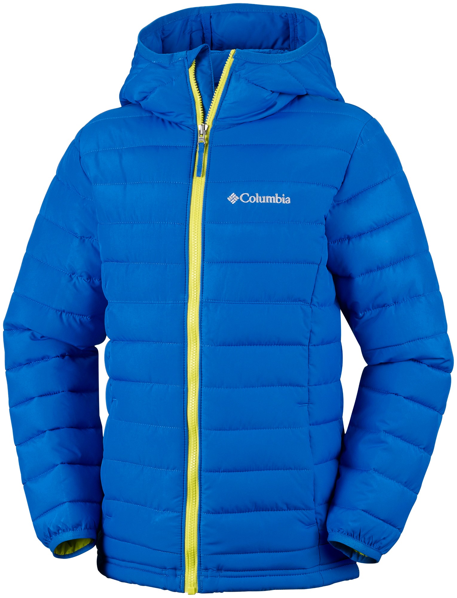 Columbia Powder Lite Boys Hooded Jacket Super Blue 152