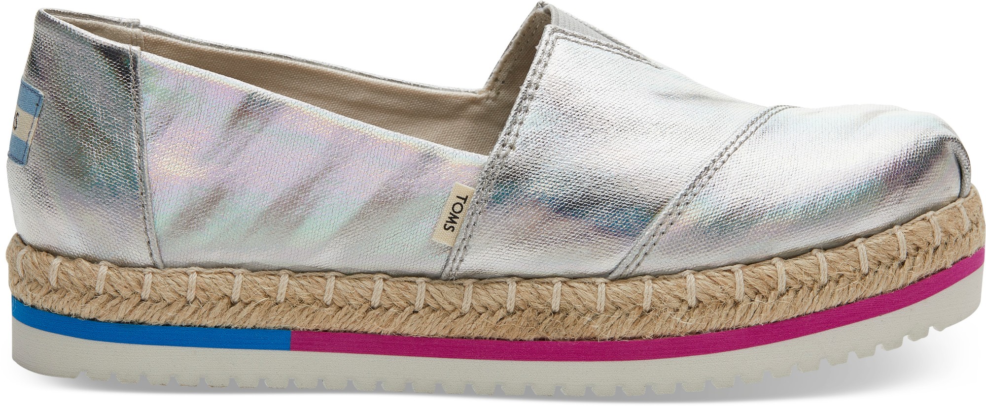 TOMS Canvas Women's Platform Alpargata Iridescent 41