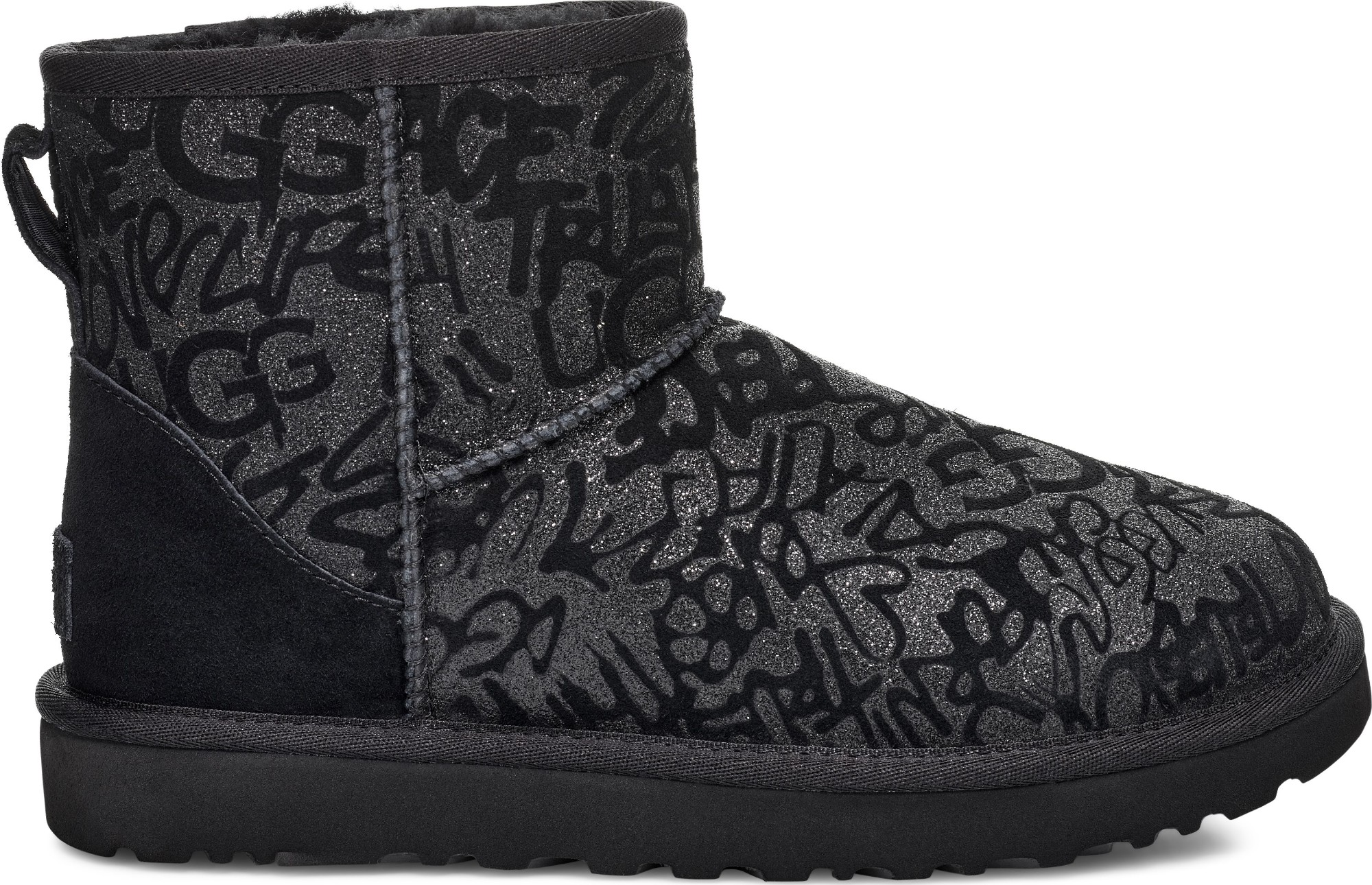 UGG Classic Mini Sparkle Graffiti Black 39