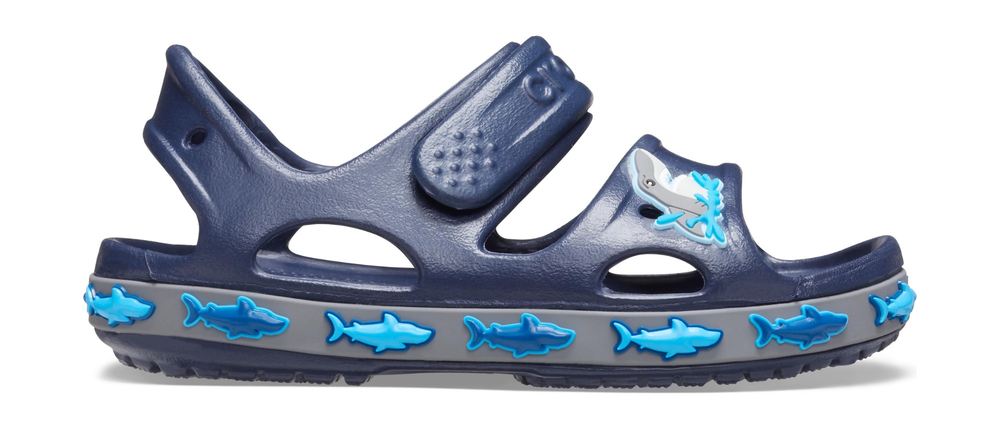 Crocs™ Funlab Shark Band Sandal Kids Navy 24