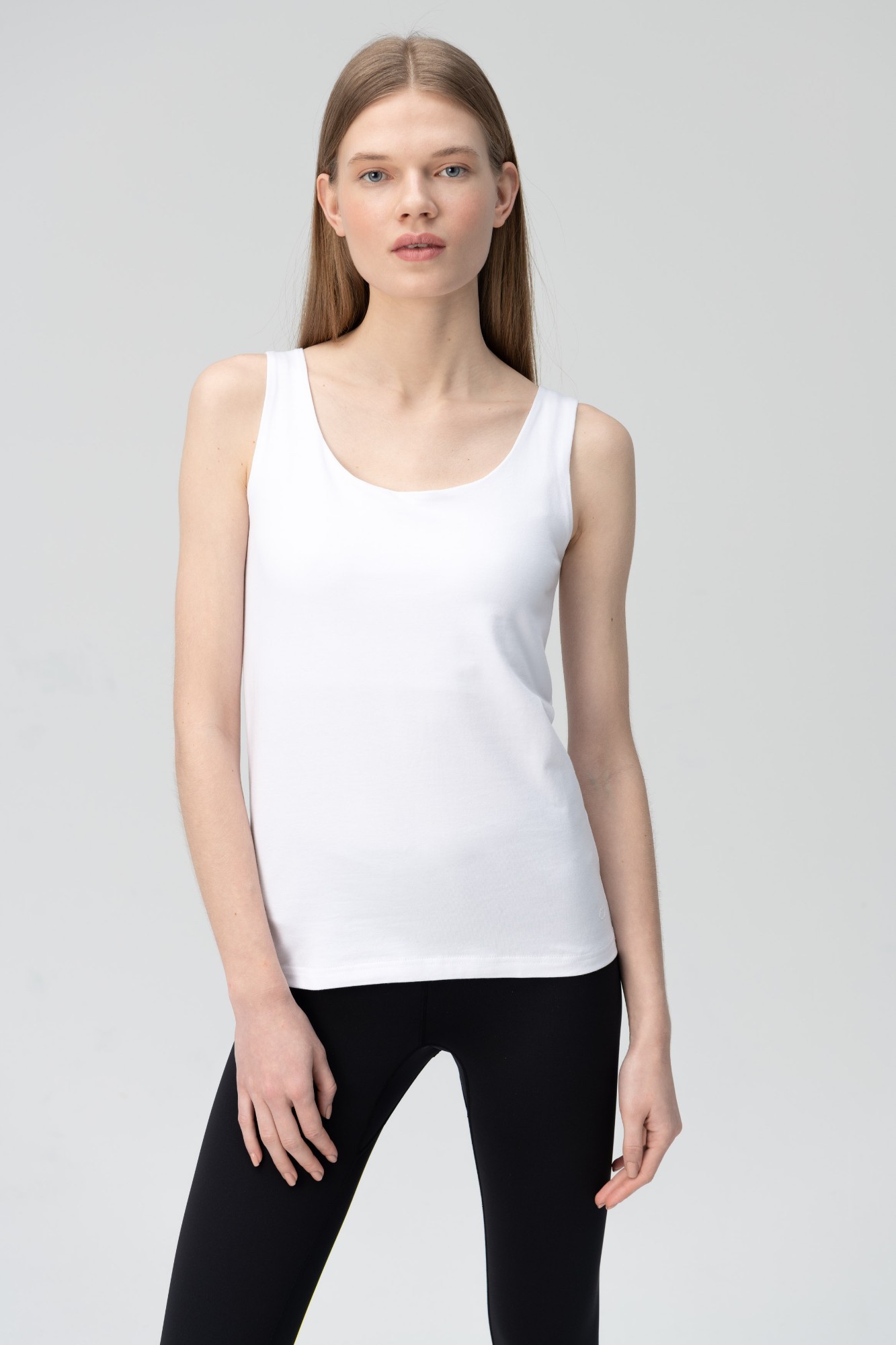 AUDIMAS Medvilniniai berankoviai marškin. 2011-079 White L