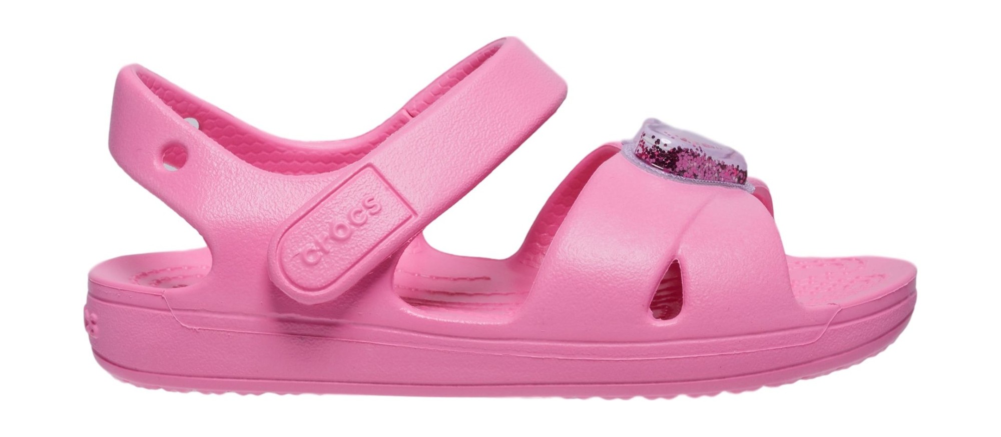 Crocs™ Classic Cross Strap Charm Sandal T Pink Lemonade 29