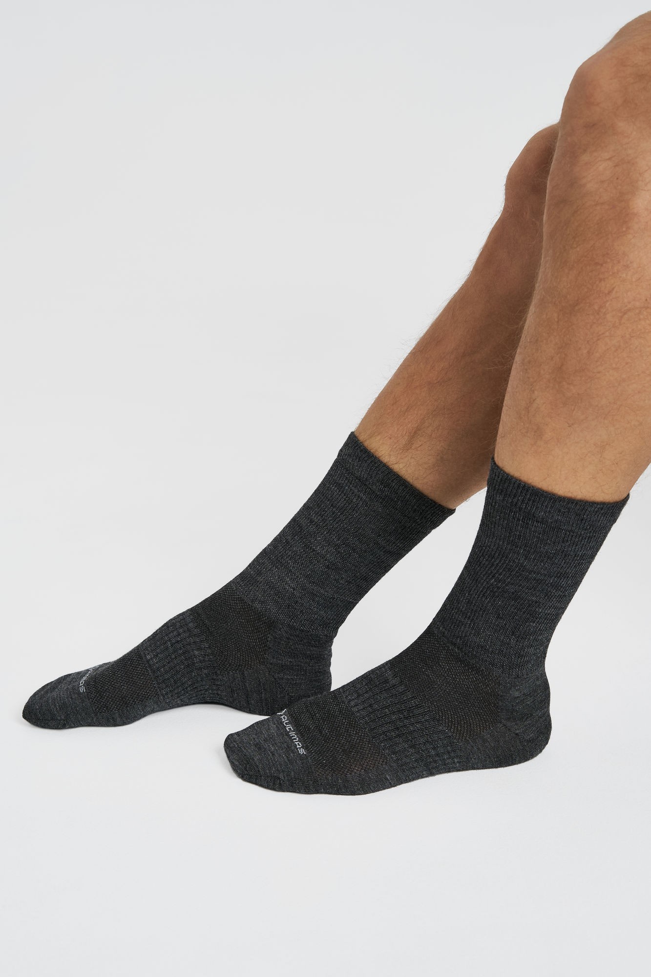 AUDIMAS Plonos merino vilnos kojinės NOS 1-01-25 Grey Melange 35-37